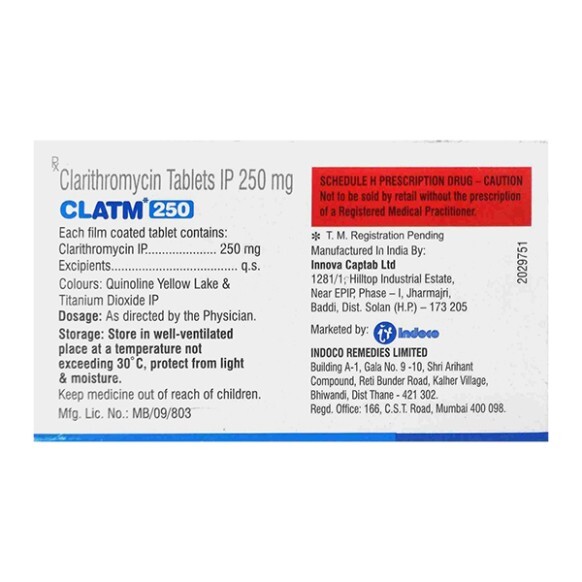 CLATM 250 MG TABLET