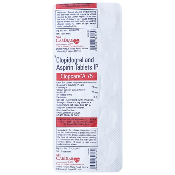 CLOPCARE A 75MG TABLET