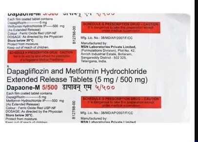 DAPAONE M 5MG/500MG TABLET