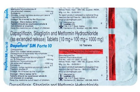 DAPATURN SM FORTE 10/1000MG TABLET