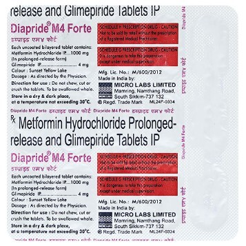 DIAPRIDE M 4MG FORTE TAB