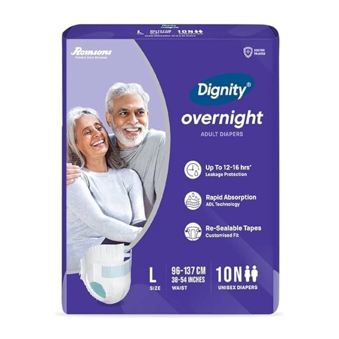 DIGNITY OVERNIGHT ADULT DIAPERS LARGE