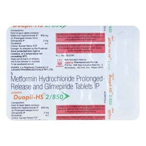 DUOPIL HS 2/850MG TAB