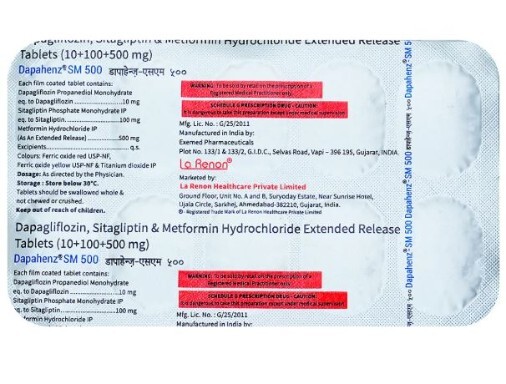 Dapahenz SM 10mg/500mg/100mg Tablet