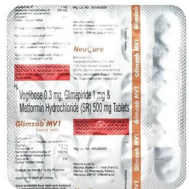 GLIMZAB MV 1MG TABLET