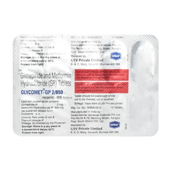 buy glycomet gp2/850 tab online at best price | Chemist180
