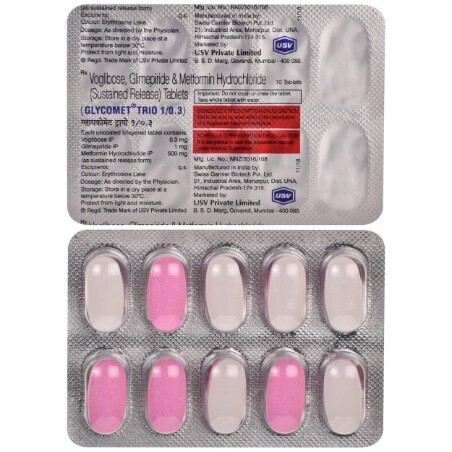 GLYCOMET TRIO 1MG/0.3MG TABLET