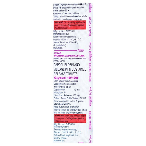 GLYDUO 10MG/100MG TABLET