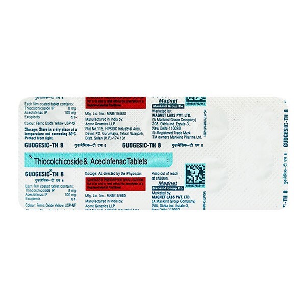 GUDGESIC TH 100MG/8MG TABLET