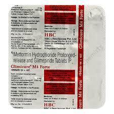 GLIMICURE M FORTE 4MG/1000MG TABLET