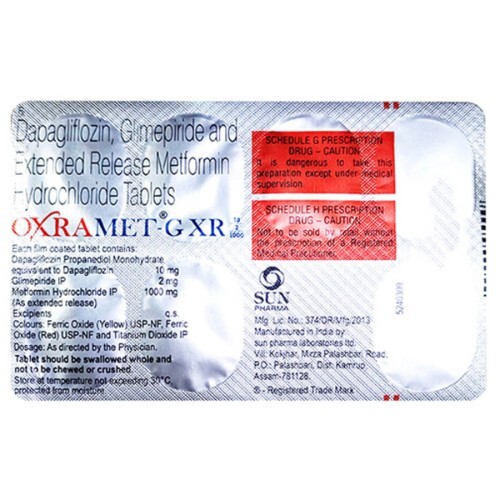 OXRAMET G XR 10MG/2MG/1000MG TABLET