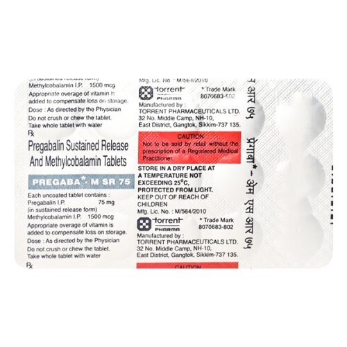 PREGABA M SR 75MG CAPSULE