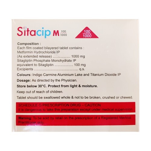 SITACIP M 100MG/1000MG TABLET