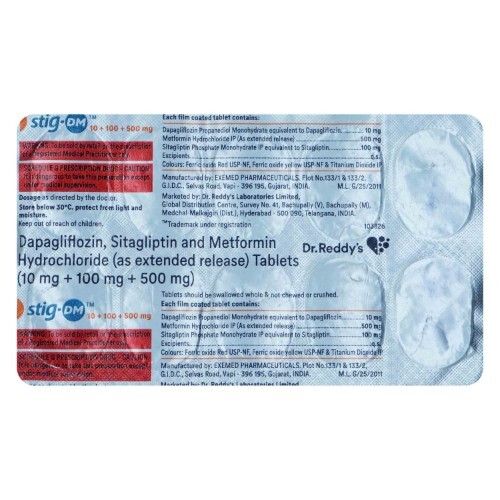STIG DM 10MG/500MG/100MG TABLET