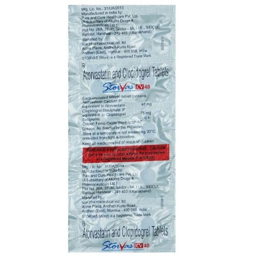STORVAS CV 40 MG TABLET