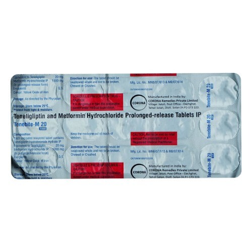 TENEBITE M 20MG/1000MG TABLET