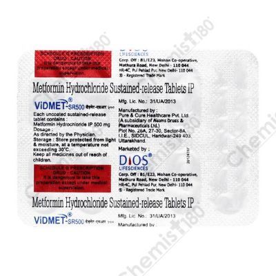 VIDMET SR 500MG TAB