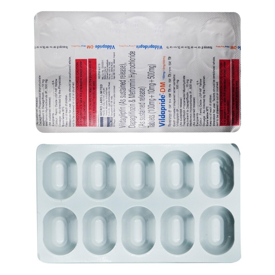 VILDAPRIDE DM 10/100/500MG TABLET