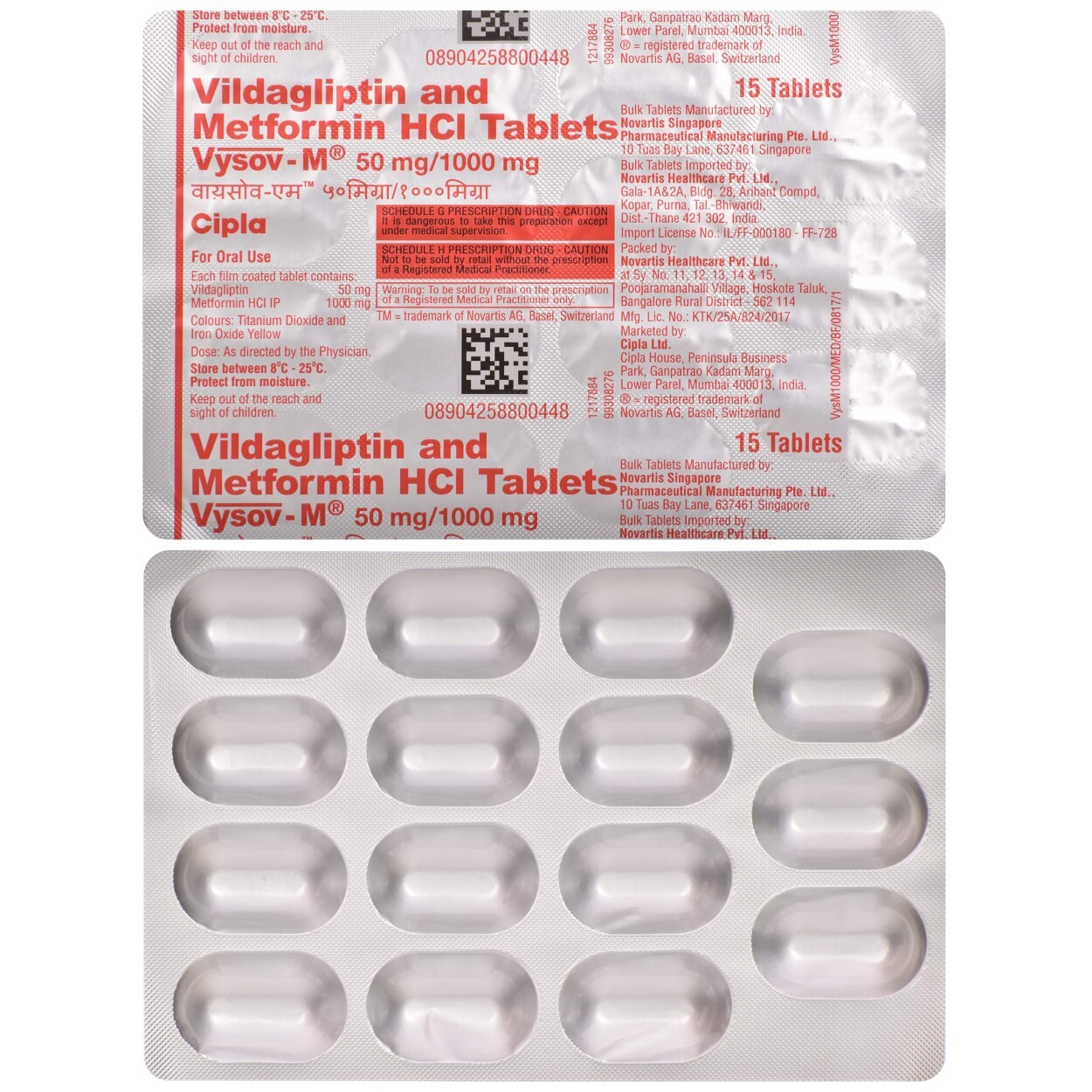 VYSOV M 50MG/1000MG TABLET