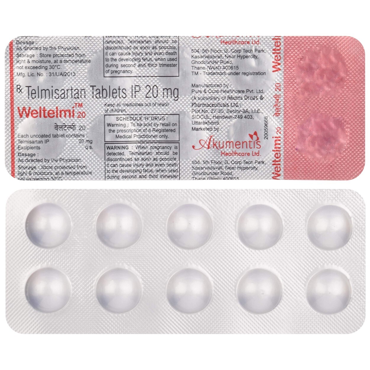 WELTELMI 20MG TAB