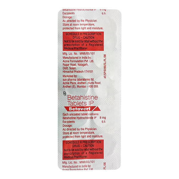 BETAVERT 8MG TAB
