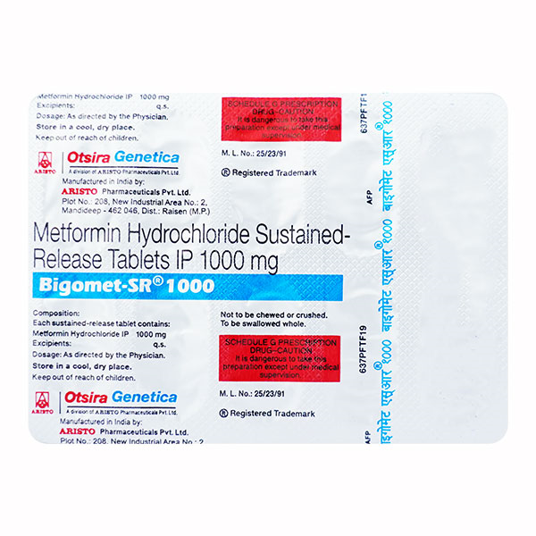 BIGOMET SR 1000MG  TAB