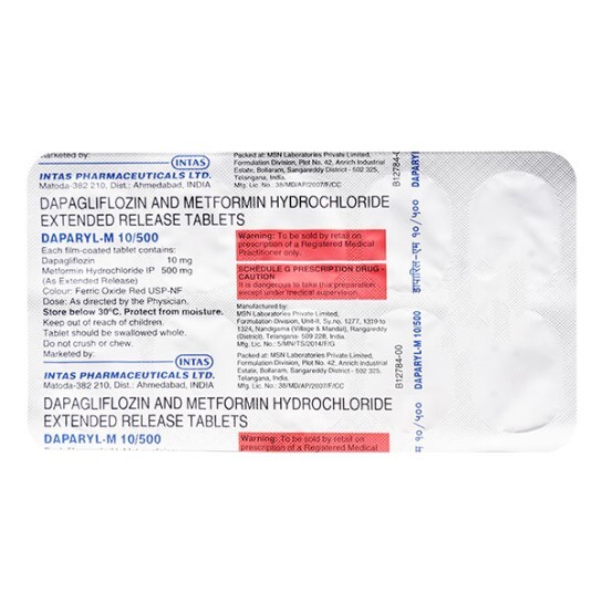 DAPARYL M 10MG/500MG TABLET