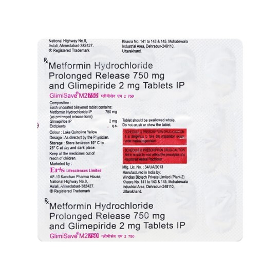 GLIMISAVE M 2MG/750MG TABLET
