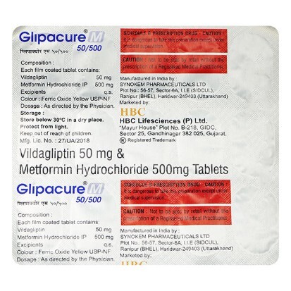 GLIPACURE M 50/500MG TAB