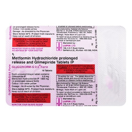 GLUCONORM G 0.5MG FORTE TABLET