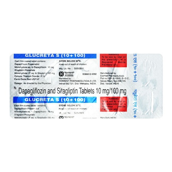 GLUCRETA S 10MG/100MG TABLET