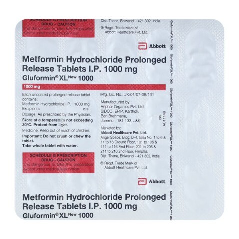 GLUFORMIN XL 1000MG TABLET