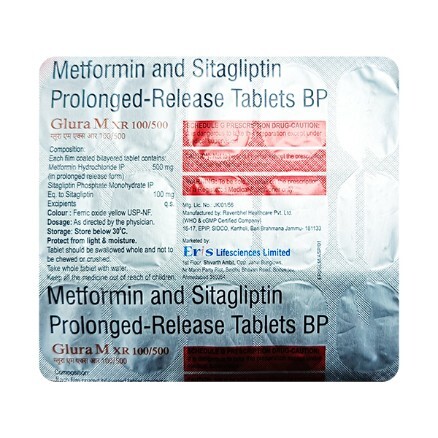 GLURA M XR 100/500MG TABLET