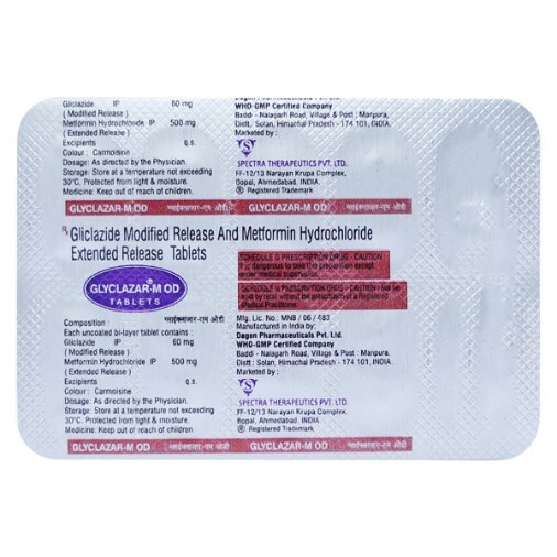 GLYCLAZAR M OD 60MG/500MG TABLET