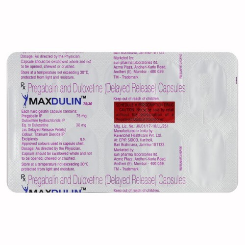 MAXDULIN 75MG/30MG CAPSULE