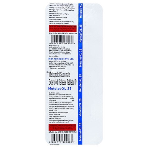 METOLET XL 25MG TABLET